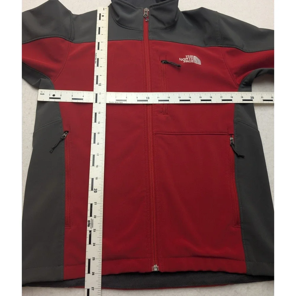 The North Face Apex Bionic Jacket Mens Small Red Grey Softshell Windproof Zip